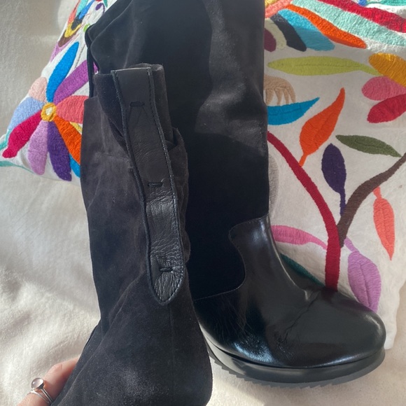 Robert Clergerie Paris platform boots high heel lucite sole black 9.5 - Picture 4 of 14